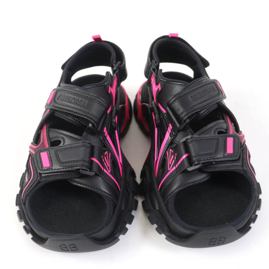 BALENCIAGA Sandals 617543 Main: Leather Black pink Track Sandal Women 36 Used Authentic