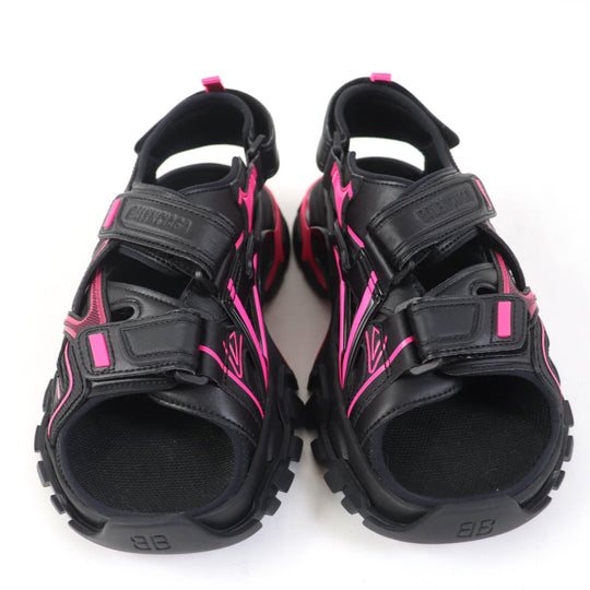 BALENCIAGA Sandals 617543 Main: Leather Black pink Track Sandal Women 36 Used Authentic