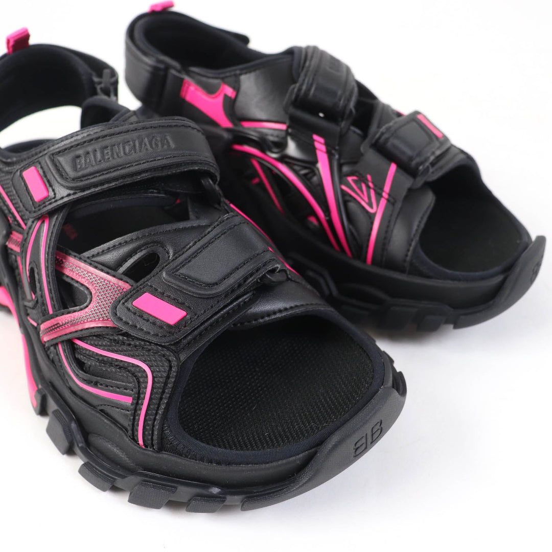 BALENCIAGA Sandals 617543 Main: Leather Black pink Track Sandal Women 36 Used Authentic