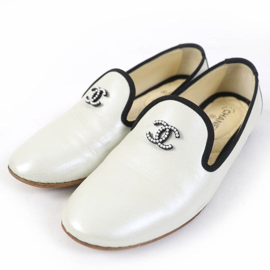 CHANEL Leather shoes 16P G31630 Main: Leather White black Women 35 Used Authentic