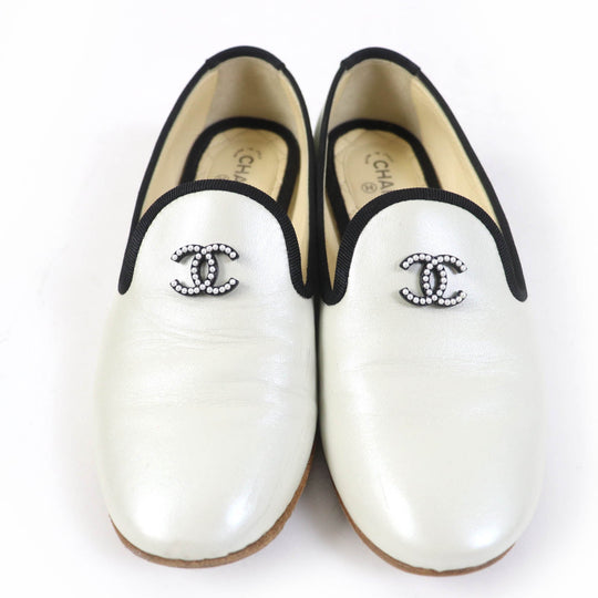 CHANEL Leather shoes 16P G31630 Main: Leather White black Women 35 Used Authentic