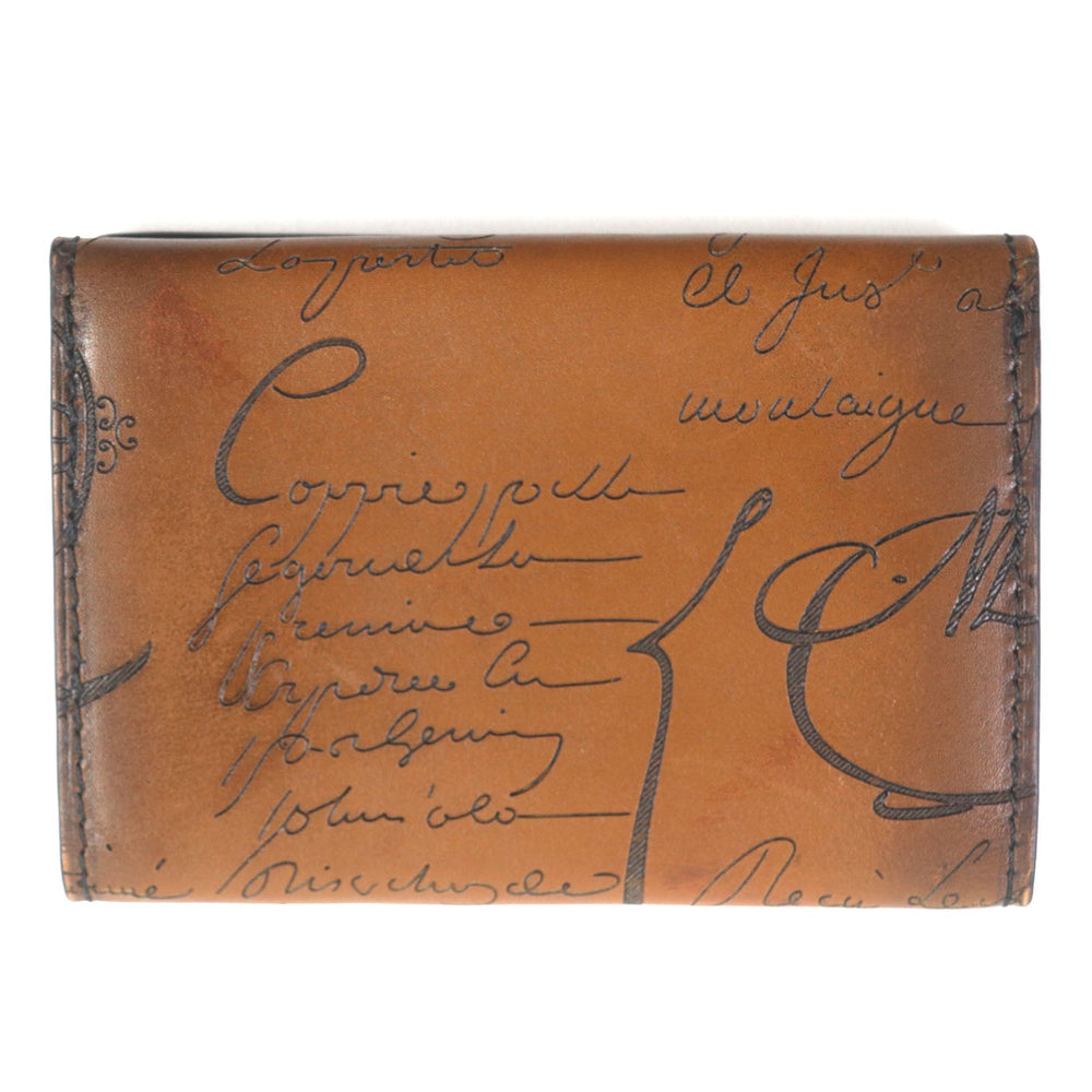 Berluti name card holder scritto leather Brown Inbuia mens Used Authentic