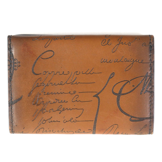 Berluti name card holder scritto leather Brown Inbuia mens Used Authentic