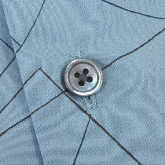 HERMES Long sleeve shirt Main: 100% cotton Ciel Couvel Selles en Fragments Finesse mens 44 Used Authentic