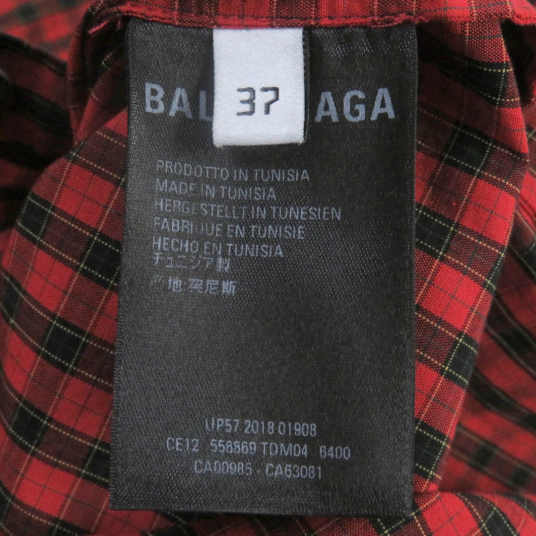 BALENCIAGA Short sleeve shirt 556869 Main: 100% cotton Red mens 37 Used Authentic
