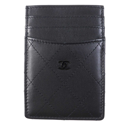 CHANEL Card Case AP3595 Main: Lamb leather black Matrasse Women Used Authentic