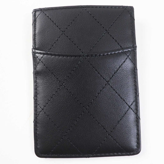 CHANEL Card Case AP3595 Main: Lamb leather black Matrasse Women Used Authentic