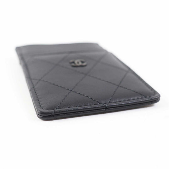 CHANEL Card Case AP3595 Main: Lamb leather black Matrasse Women Used Authentic