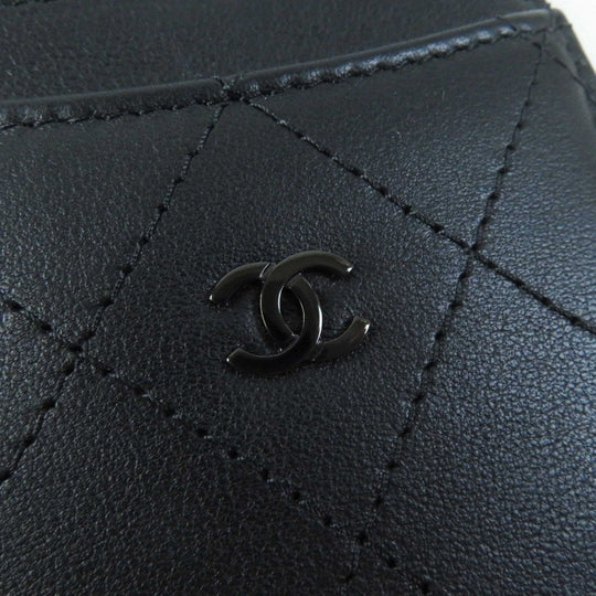 CHANEL Card Case AP3595 Main: Lamb leather black Matrasse Women Used Authentic