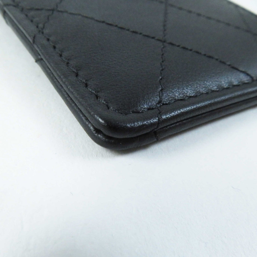 CHANEL Card Case AP3595 Main: Lamb leather black Matrasse Women Used Authentic