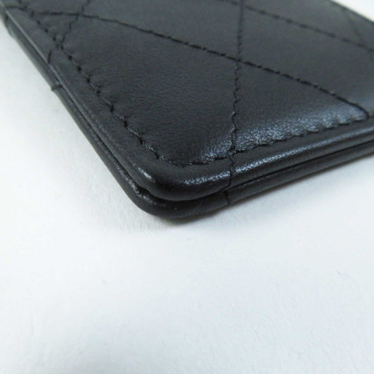 CHANEL Card Case AP3595 Main: Lamb leather black Matrasse Women Used Authentic