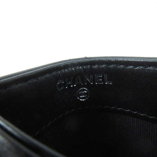 CHANEL Card Case AP3595 Main: Lamb leather black Matrasse Women Used Authentic