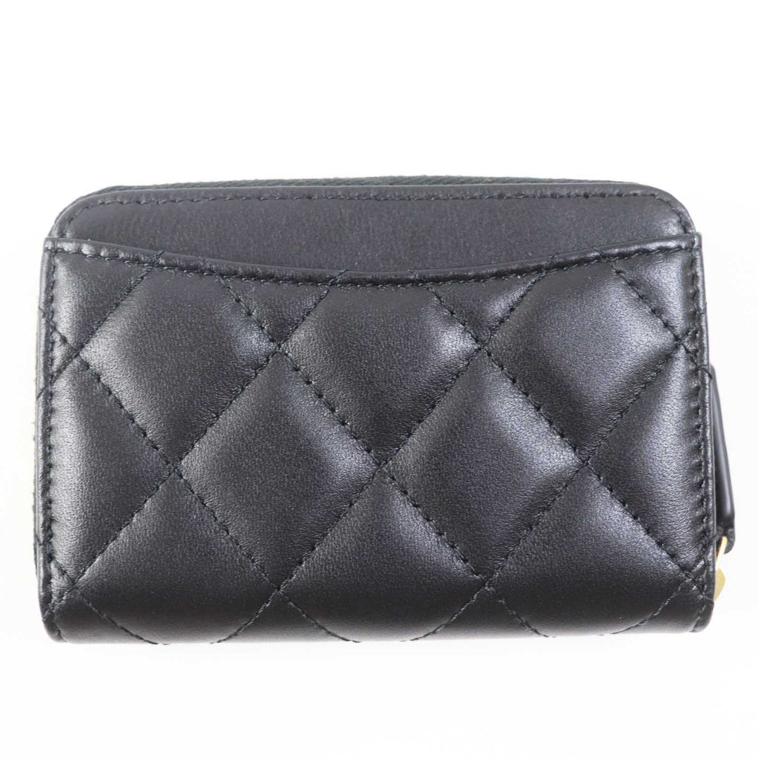 CHANEL Coin case AP0216 NXCG9N2 Main: Lamb leather black Matrasse Classic zip coin purse Women Used Authentic