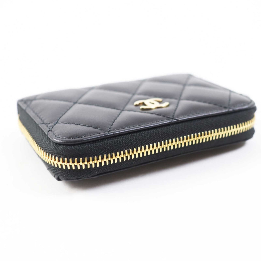 CHANEL Coin case AP0216 NXCG9N2 Main: Lamb leather black Matrasse Classic zip coin purse Women Used Authentic
