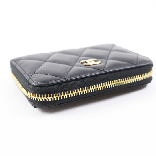 CHANEL Coin case AP0216 NXCG9N2 Main: Lamb leather black Matrasse Classic zip coin purse Women Used Authentic