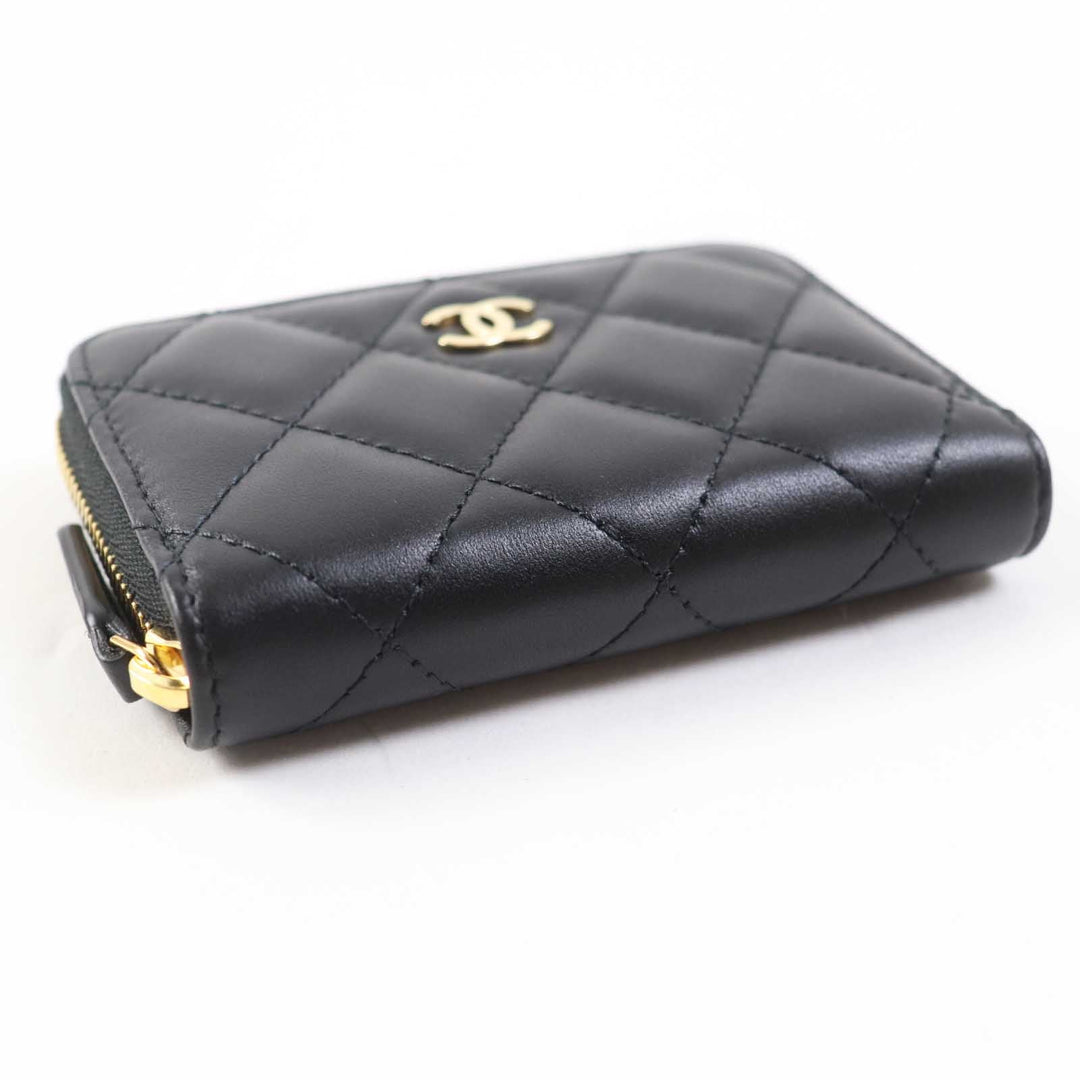 CHANEL Coin case AP0216 NXCG9N2 Main: Lamb leather black Matrasse Classic zip coin purse Women Used Authentic