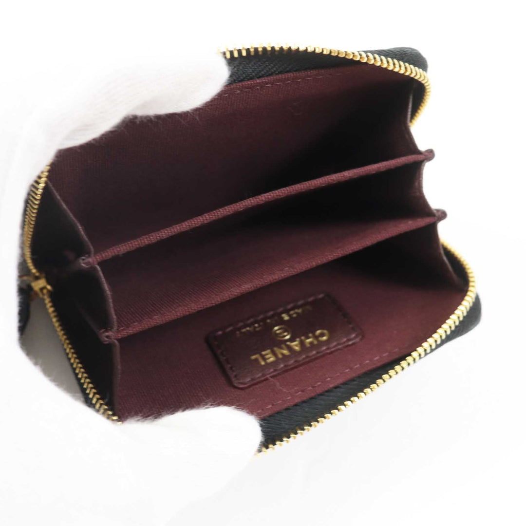 CHANEL Coin case AP0216 NXCG9N2 Main: Lamb leather black Matrasse Classic zip coin purse Women Used Authentic