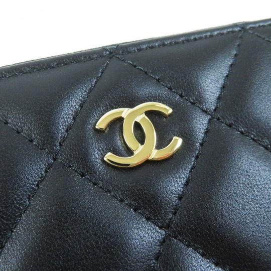 CHANEL Coin case AP0216 NXCG9N2 Main: Lamb leather black Matrasse Classic zip coin purse Women Used Authentic