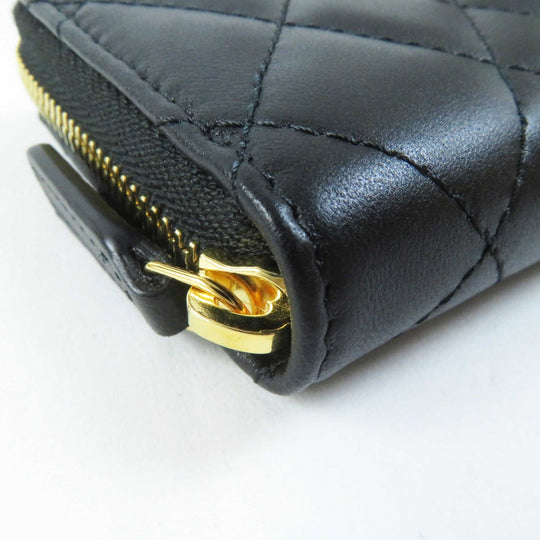 CHANEL Coin case AP0216 NXCG9N2 Main: Lamb leather black Matrasse Classic zip coin purse Women Used Authentic