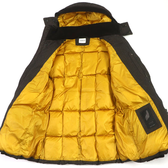 ARMANI COLLEZIONI Down jacket Outer: 69% polyester, Outer: 29% viscose (rayon), Outer: 2% elastane (polyurethane), Lining: 100% polyamide (nylon), Filling: 100% down Dark brown mens 52(EU size) Used Authentic