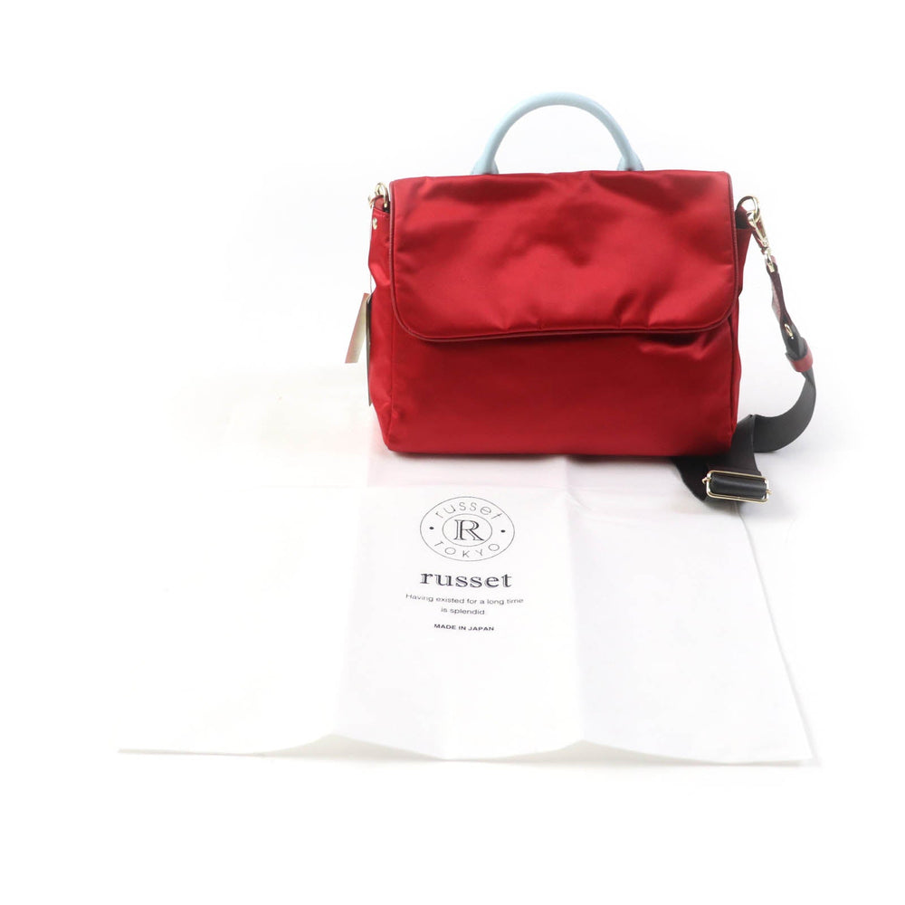 russet Handbag Outer: Nylon, PVC backing Lining: Cotton Leather: Cowhide Red light blue THE CLOUDS NYLON Women Used Authentic
