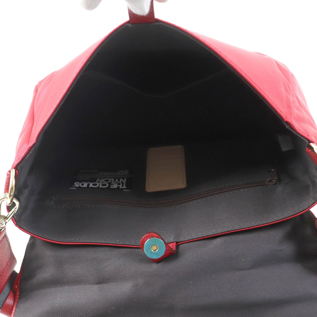 russet Handbag Outer: Nylon, PVC backing Lining: Cotton Leather: Cowhide Red light blue THE CLOUDS NYLON Women Used Authentic