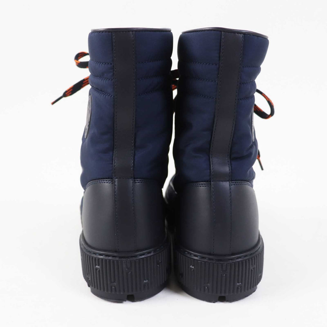 HERMES short boots Leather Parachute Fabric Marin fresh Women 39 Used Authentic