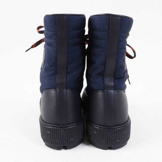 HERMES short boots Leather Parachute Fabric Marin fresh Women 39 Used Authentic