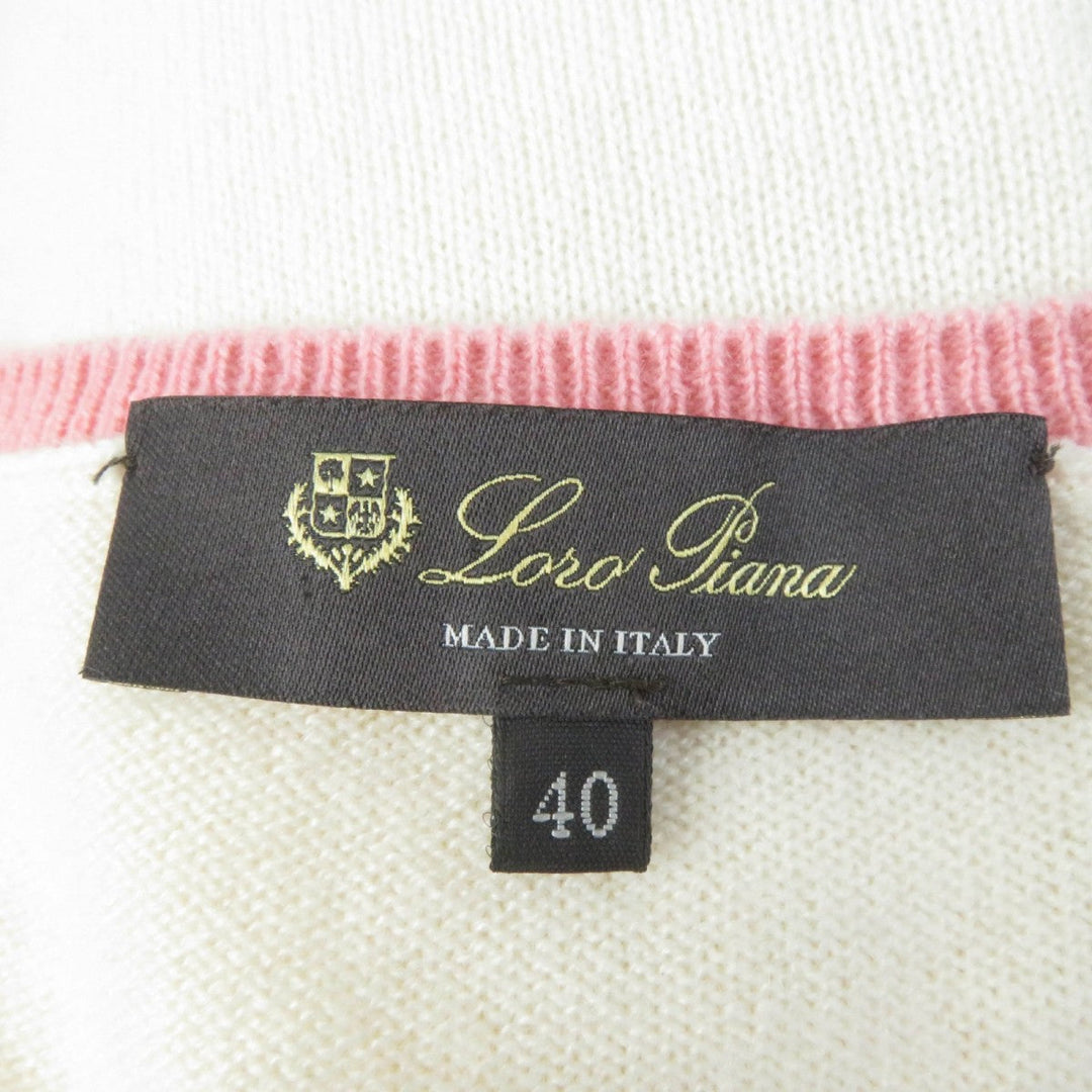 Loro Piana knit FAF6432 Main: 100% cashmere beige Women 40 Used Authentic