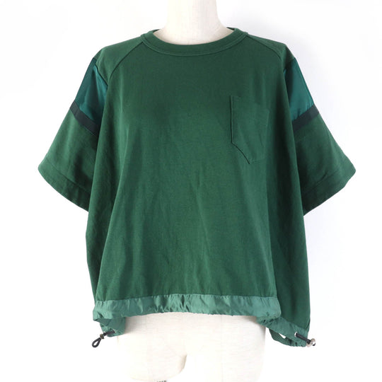 Sacai Short sleeve T-shirt 23-06567 Main: 100% cotton, Part: 100% polyester green Women 2 Used Authentic