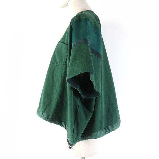 Sacai Short sleeve T-shirt 23-06567 Main: 100% cotton, Part: 100% polyester green Women 2 Used Authentic