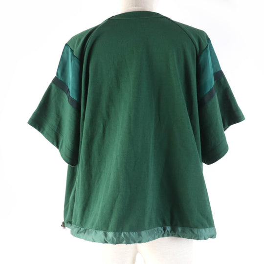 Sacai Short sleeve T-shirt 23-06567 Main: 100% cotton, Part: 100% polyester green Women 2 Used Authentic