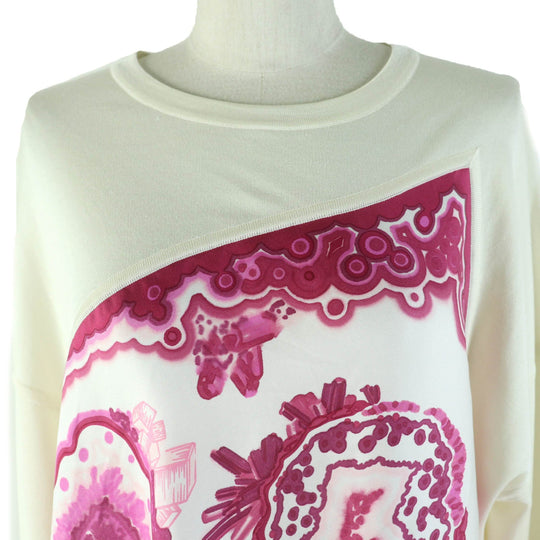 HERMES one piece Printed part: 100% silk Knitted part: 100% silk Ivory pink Women 34 Used Authentic