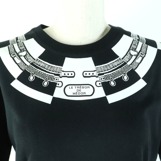 HERMES one piece 2H4511DU Main: 100% cotton black Le Tresor de Medor Women 34 Used Authentic