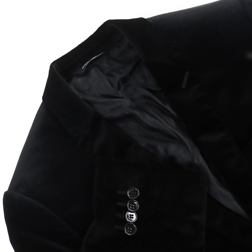 DOLCE&GABBANA tailored jacket Outer: 100% cotton, Lining: 60% acetate, Lining: 40% viscose (rayon) black mens 44 Used Authentic
