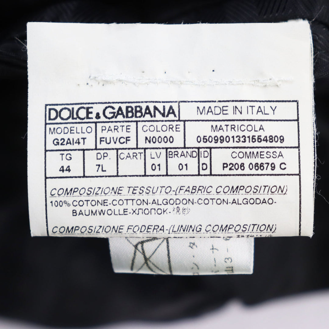 DOLCE&GABBANA tailored jacket Outer: 100% cotton, Lining: 60% acetate, Lining: 40% viscose (rayon) black mens 44 Used Authentic
