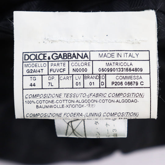 DOLCE&GABBANA tailored jacket Outer: 100% cotton, Lining: 60% acetate, Lining: 40% viscose (rayon) black mens 44 Used Authentic