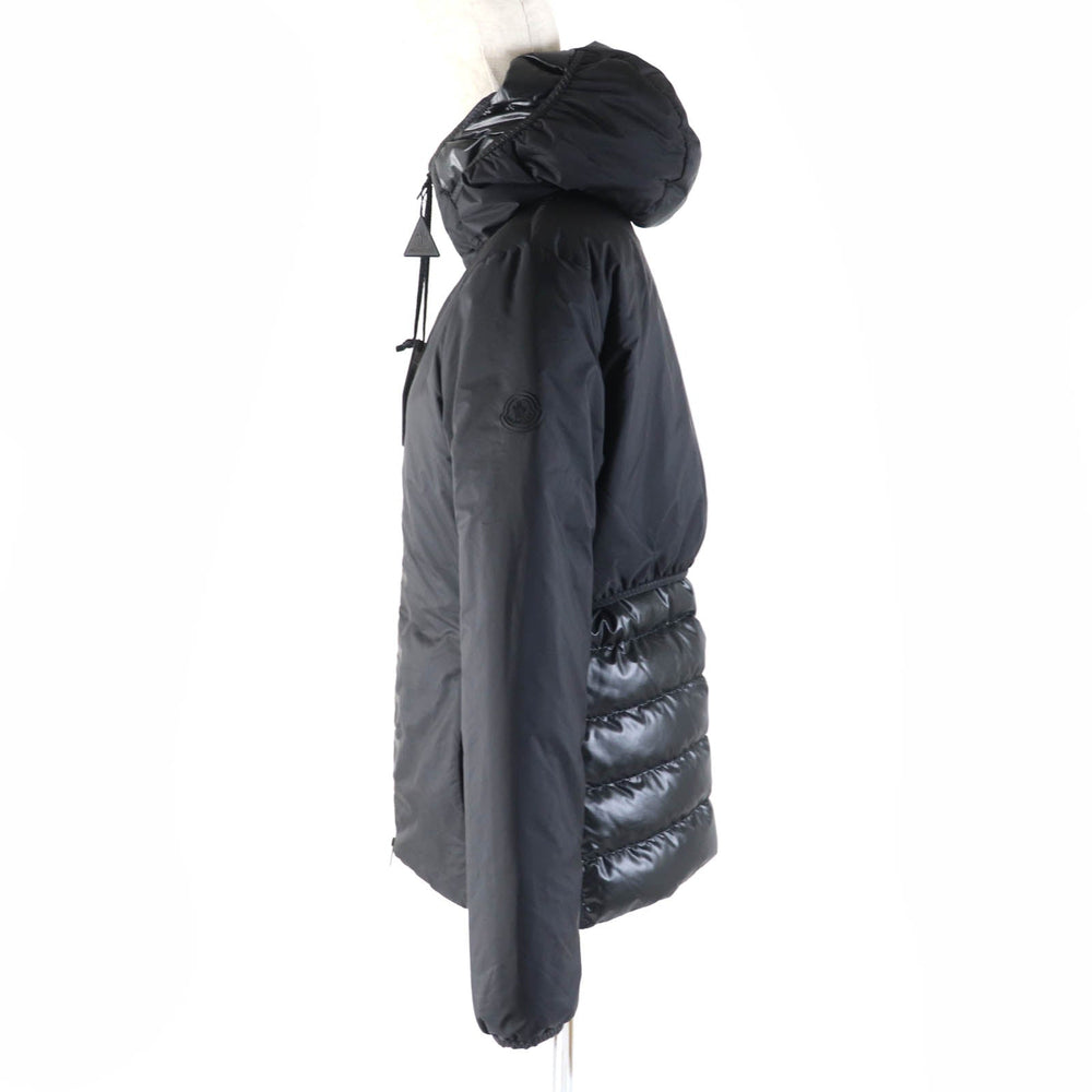 MONCLER Down jacket Outer: 100% nylon; Back: 100% polyester; Lining: 100% polyester; Hood lining: 100% polyester; Hood section: 100% nylon; Other fabric: 100% polyester; Filling: 90% down, 10% feather black SEPIK Women 1 Used Authentic