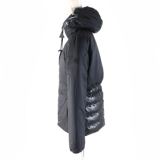 MONCLER Down jacket Outer: 100% nylon; Back: 100% polyester; Lining: 100% polyester; Hood lining: 100% polyester; Hood section: 100% nylon; Other fabric: 100% polyester; Filling: 90% down, 10% feather black SEPIK Women 1 Used Authentic