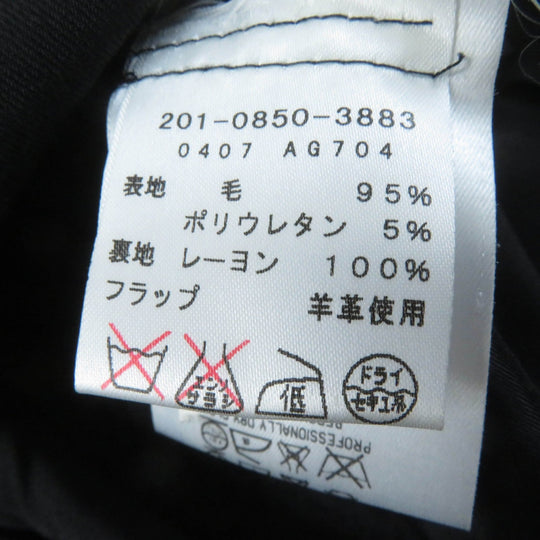 GUCCI Pants Main: 95% wool, Main: 5% polyurethane, Lining: 100% rayon, Part: leather black Women 38 Used Authentic