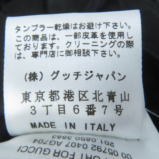 GUCCI Pants Main: 95% wool, Main: 5% polyurethane, Lining: 100% rayon, Part: leather black Women 38 Used Authentic