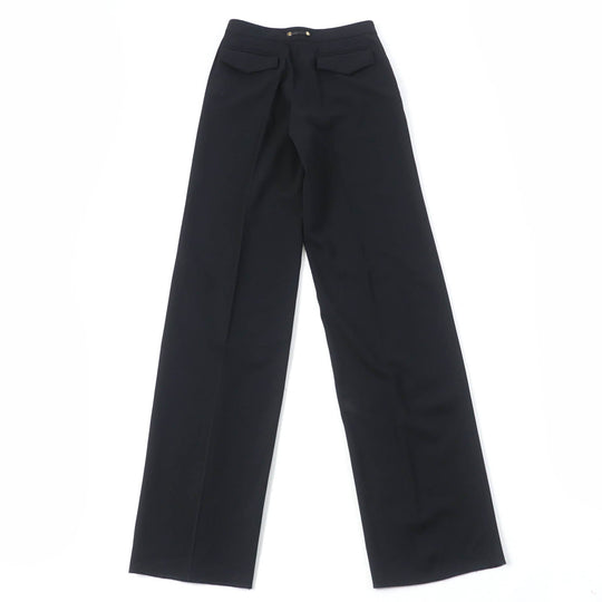 GUCCI Pants Main: 95% wool, Main: 5% polyurethane, Lining: 100% rayon, Part: leather black Women 38 Used Authentic
