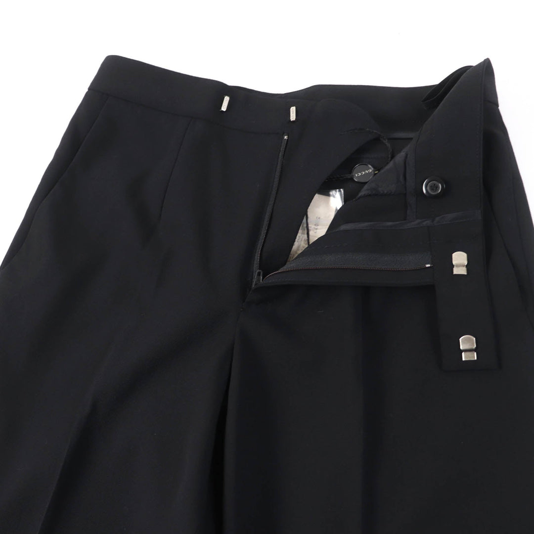 GUCCI Pants Main: 95% wool, Main: 5% polyurethane, Lining: 100% rayon, Part: leather black Women 38 Used Authentic