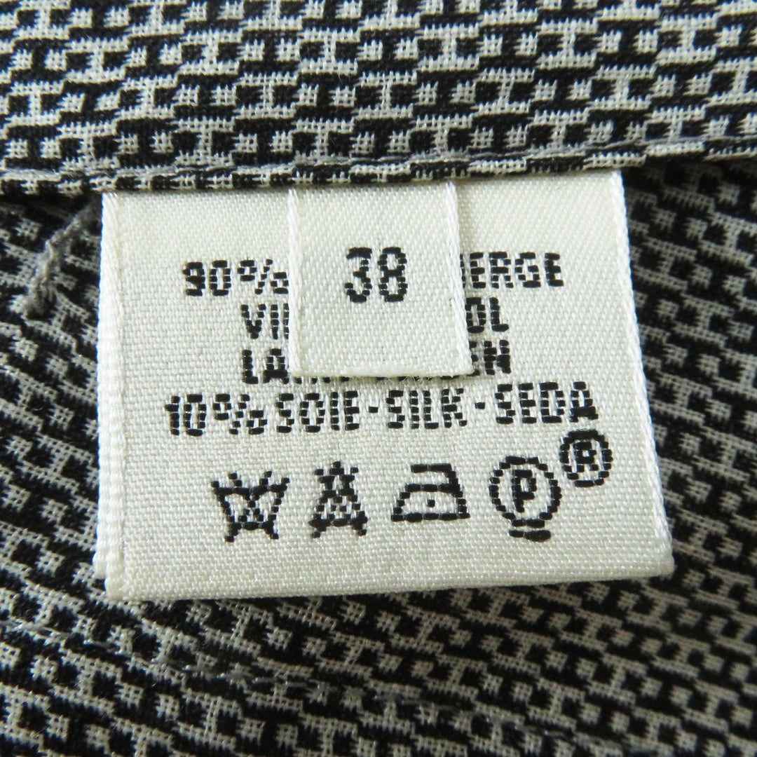 HERMES Jacket Outer: 90% wool, Outer: 10% silk, Lining: 100% silk Black beige Margiela period Women 38 Used Authentic