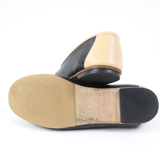 CHANEL Leather shoes 17G G31630 Main: Leather Black beige Women 34 1/2 C Used Authentic