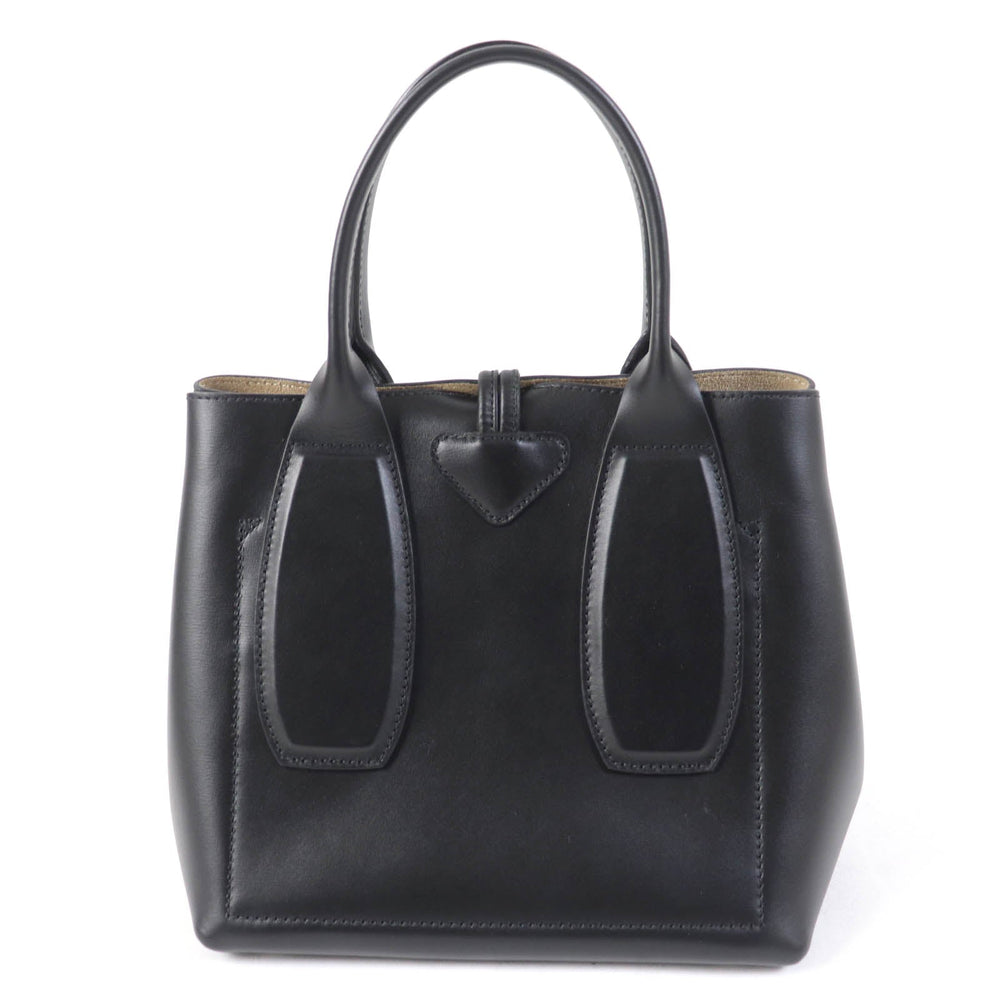 Longchamp Handbag 10082HSC Main: Leather black ROSEAU Women Used Authentic