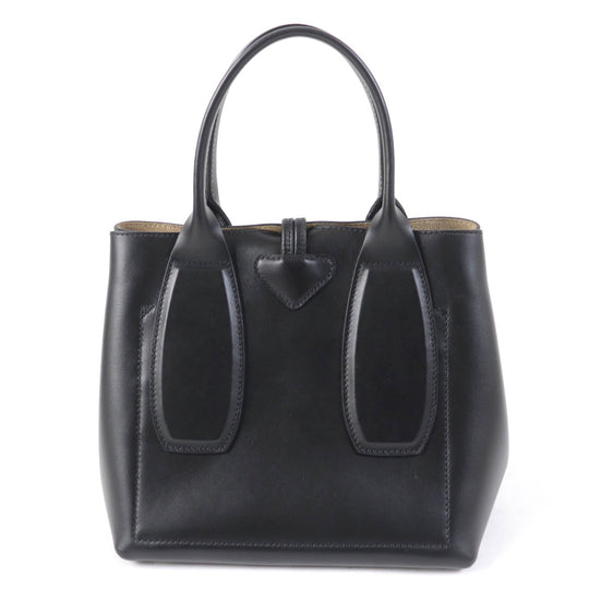 Longchamp Handbag 10082HSC Main: Leather black ROSEAU Women Used Authentic