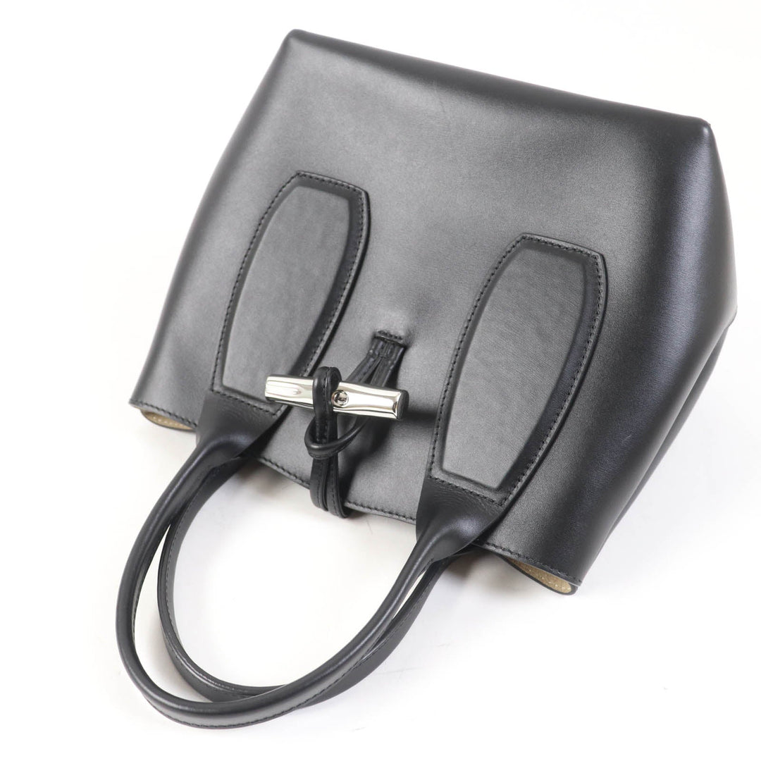 Longchamp Handbag 10082HSC Main: Leather black ROSEAU Women Used Authentic