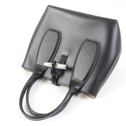 Longchamp Handbag 10082HSC Main: Leather black ROSEAU Women Used Authentic