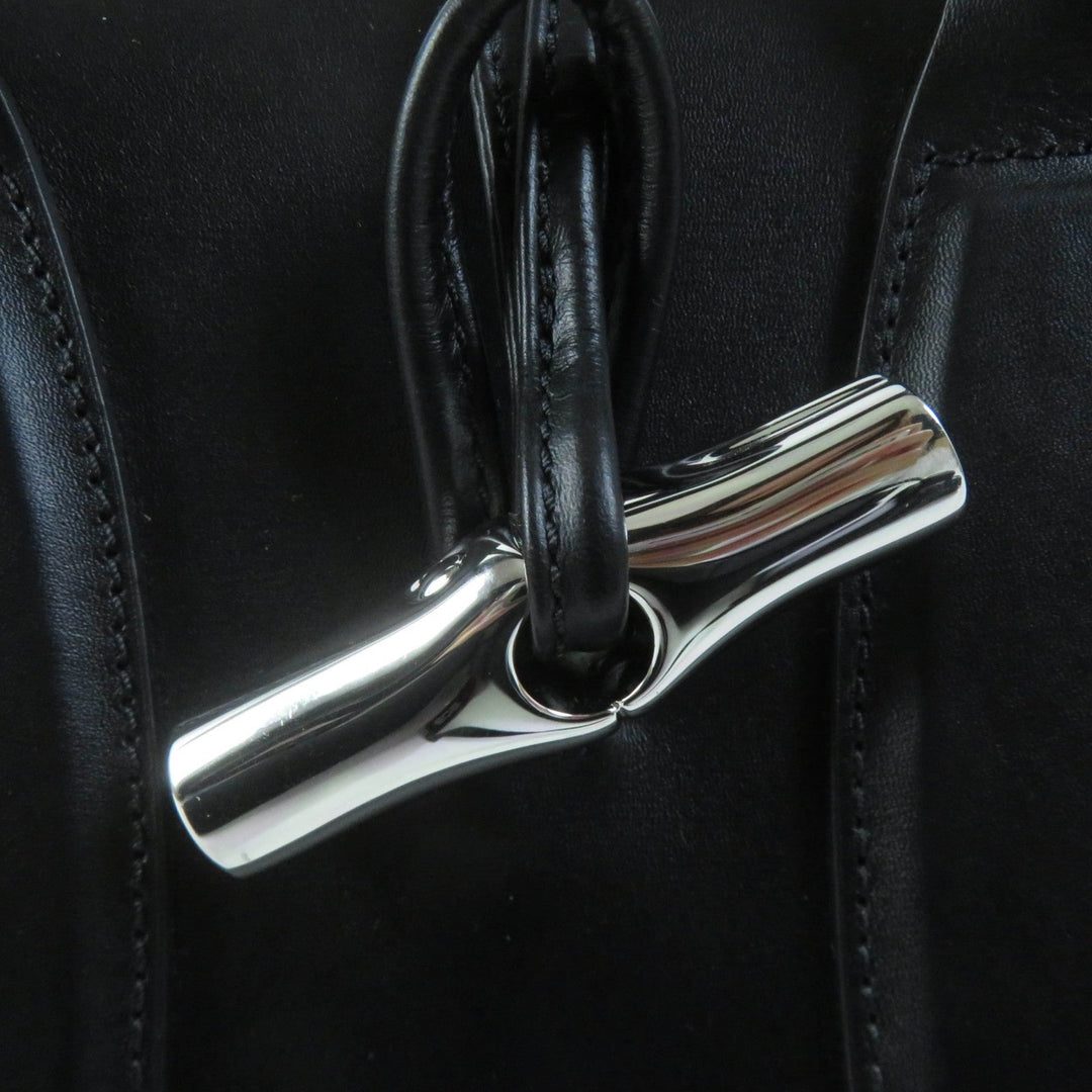 Longchamp Handbag 10082HSC Main: Leather black ROSEAU Women Used Authentic
